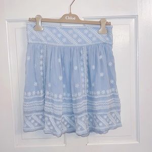 Isabel Marant Light Blue Embroidered Skirt size 40